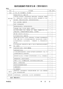 导尿评分表(结业考核标准版)