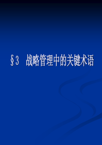 郑州大学双学位课程课件——战略管理：战略管理中的关键术语