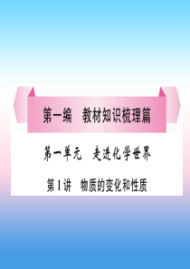 （百色专版）2019届中考化学复习 第1编 教材知识梳理篇 第1单元 走进化学世界 第1讲 物质的变