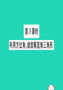 （安徽专用）2019春九年级数学下册 第28章 锐角三角函数 28.2 解直角三角形及其应用 28.