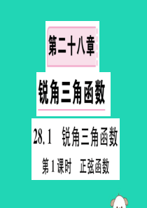 （安徽专用）2019春九年级数学下册 第28章 锐角三角函数 28.1 锐角三角函数 第1课时 正弦