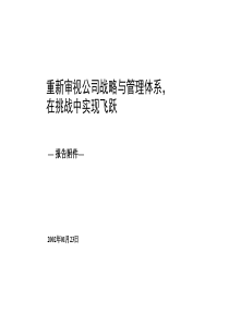 重新审视公司战略与管理体系在挑战中实现飞跃(1)