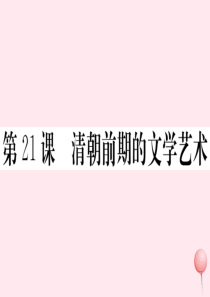 （安徽专版）七年级历史下册 第三单元 明清时期：统一多民族国家的巩固与发展 第21课 清朝前期的文学