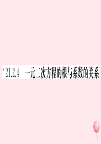 （安徽专版）九年级数学上册 第二十一章 一元二次方程 21.2 解一元二次方程 21.2.4 一元二