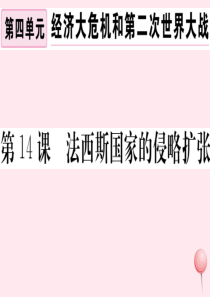 （安徽专版）九年级历史下册 第四单元 经济大危机和第二次世界大战 第14课 法西斯国家的侵略扩张习题