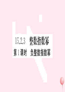 （安徽专版）八年级数学上册 第15章 分式 15.2 分式的运算 15.2.3 整数指数幂 第1课时