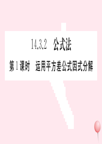 （安徽专版）八年级数学上册 第14章 整式的乘法与因式分解 14.3 因式分解 14.3.2 第1课