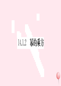 （安徽专版）八年级数学上册 第14章 整式的乘法与因式分解 14.1 整式的乘法 14.1.2 幂的