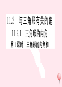 （安徽专版）八年级数学上册 第11章 三角形 11.2 与三角形有关的角 11.2.1 三角形的内角