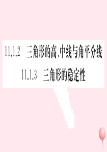 （安徽专版）八年级数学上册 第11章 三角形 11.1 与三角形有关的线段 11.1.2-11.1.