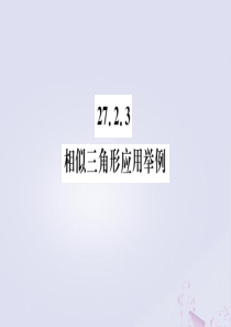 （安徽专版）2020年九年级数学下册 第27章 相似 27.2 相似三角形 27.2.3 相似三角形