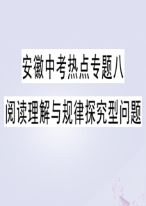 （安徽专版）2020年春九年级数学下册 热点专题八 阅读理解与规律探究型问题课件（新版）新人教版