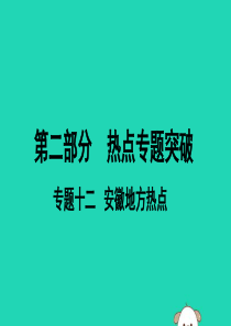 （安徽专版）2019中考道德与法治复习 第二部分 热点专题突破 专题十二 安徽地方热点课件