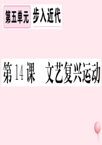 （安徽专版）2019秋九年级历史上册 第五单元 走向近代 第14课 文艺复兴运动习题课件 新人教版