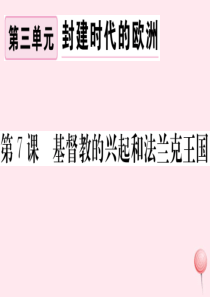 （安徽专版）2019秋九年级历史上册 第三单元 封建时代的欧洲 第7课 基督教的兴起和法兰克王国习题