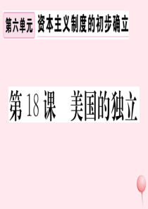 （安徽专版）2019秋九年级历史上册 第六单元 资本主义制度的初步确立 第18课 美国的独立习题课件