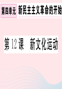 （安徽专版）2019秋八年级历史上册 第四单元 新民主主义革命的开始 12 新文化运动习题课件 新人