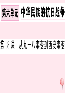 （安徽专版）2019秋八年级历史上册 第六单元 中华民族的抗日战争 18 从九一八事变到西安事变习题