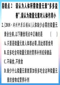 （安徽专版）2018-2019学年九年级化学下册 第十二单元 化学与生活易错强化训练习题课件 新人教