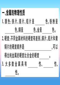 （安徽专版）2018-2019学年九年级化学下册 第八单元 金属和金属材料 实验活动4 金属的某些物