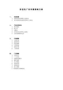 阶段性广告传播策略方案