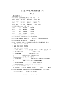 陕西省宝鸡市岐山县2018届九年级语文第二次模拟试题（pdf）