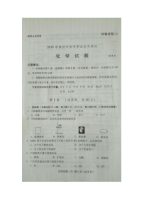 山东省潍坊市2018年中考化学真题试题（pdf，无答案）