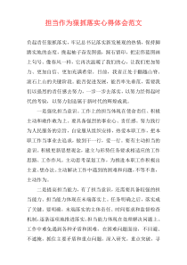 担当作为狠抓落实心得体会范文