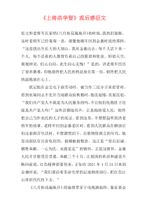 《上将洪学智》观后感征文