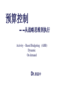 预算控制--从战略思维到执行