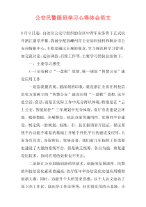 公安民警跟班学习心得体会范文