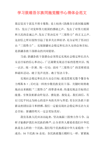 学习致维吾尔族同胞觉醒书心得体会范文