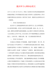 重庆学习心得体会范文