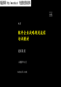 麦X锡－康佳做的配件企业战略规划流程培训教材