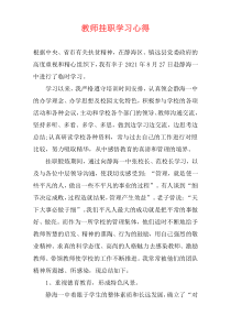 教师挂职学习心得