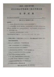 湖北省武汉市部分学校2020届新高三化学起点质量检测试题（PDF）