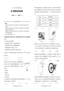 湖北省随州市第一中学2019-2020学年高一物理上学期综合测试试题（PDF）