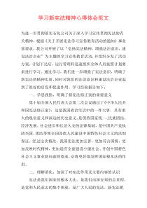 学习新宪法精神心得体会范文