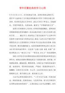 青年民警赴高校学习心得