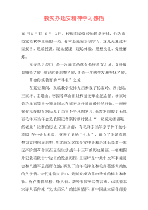 救灾办延安精神学习感悟