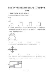 黑龙江省大庆市林甸县2018-2019学年九年级数学上学期期末模拟试卷（pdf）