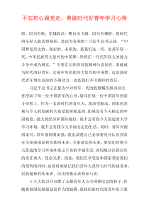 不忘初心跟党走，勇做时代好青年学习心得