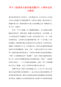 学习《致维吾尔族同胞觉醒书》心得体会范文精选