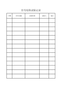 煤矿技能培训-信号综保试验记录本202012