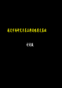 麦肯锡的市场研究方法-通过市场研究为某品牌战略奠定基