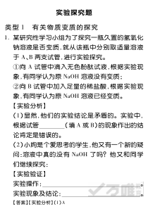 海南省2019中考化学试题研究题库 海南实验探究（pdf）