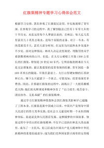 红旗渠精神专题学习心得体会范文