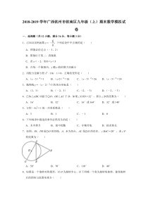 广西省钦州市钦南区2018-2019学年九年级数学上学期期末模拟试卷（pdf）