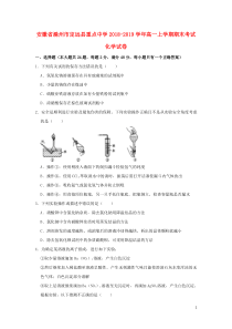 安徽省滁州市定远县重点中学2018-2019学年高一化学上学期期末考试试题（含解析）