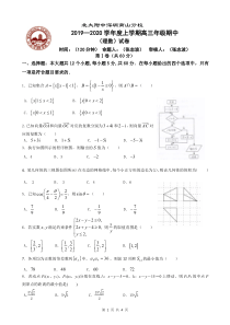 广东省北大附中深圳南山分校2020届高三数学上学期期中试题 理（PDF，无答案）